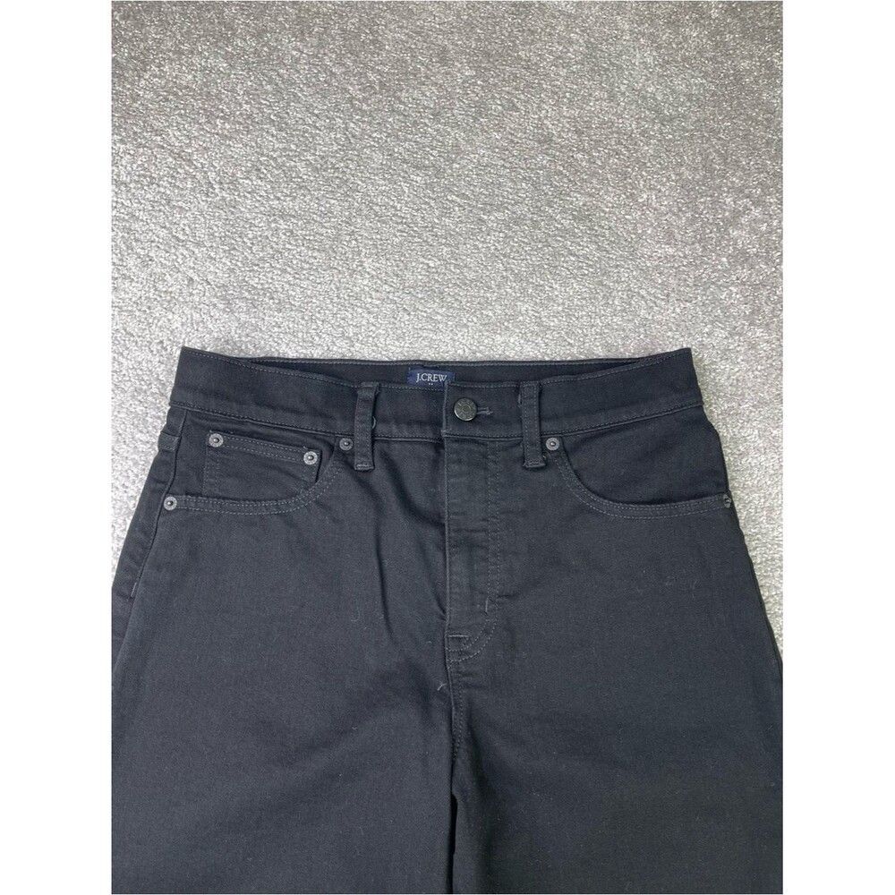 J. Crew Factory Jeans Women's 28 Black Wide Leg Cropped Slim Fit High Rise Denim - Picture 2 of 11
